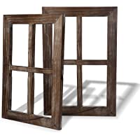 BESTOOL Viejo marco de ventana rústico Barnwood - decoración para el hogar o al aire libre- no para fotos- Paquete de 2…